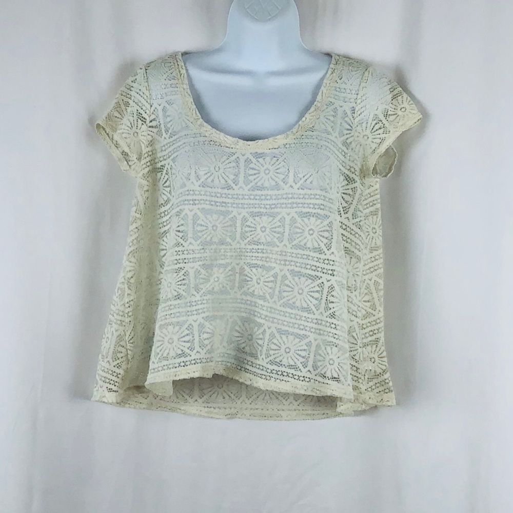American Eagle Outfitters ivory lace Top S
